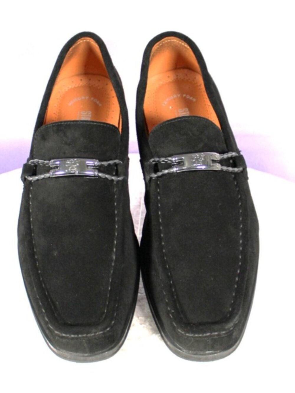Stacy Adams Men’s Black Suede Loafers Bit Slip On Dress Shoes Size 8.5